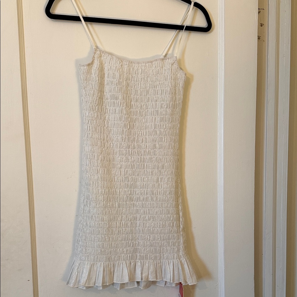 Chic White Ruffled Mini Dress
